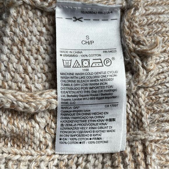 GAP Gradient Cream Turtle Neck Sweater with Chunky Cables Size S - Picture 13 of 16